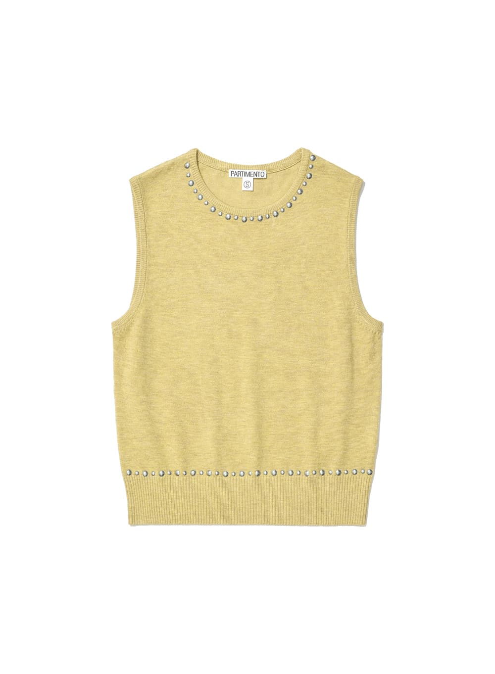 STUDDED KNIT SLEEVELESS TOP_BUTTER