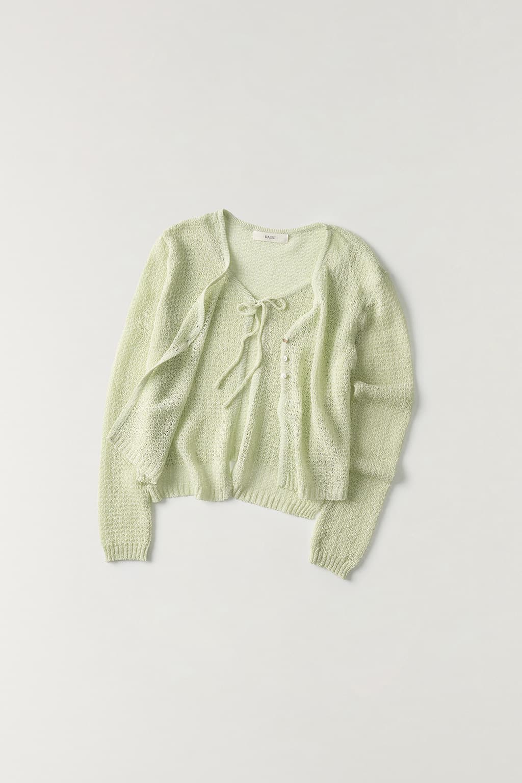 페이퍼 레이어드 가디건 LIGHT GREEN