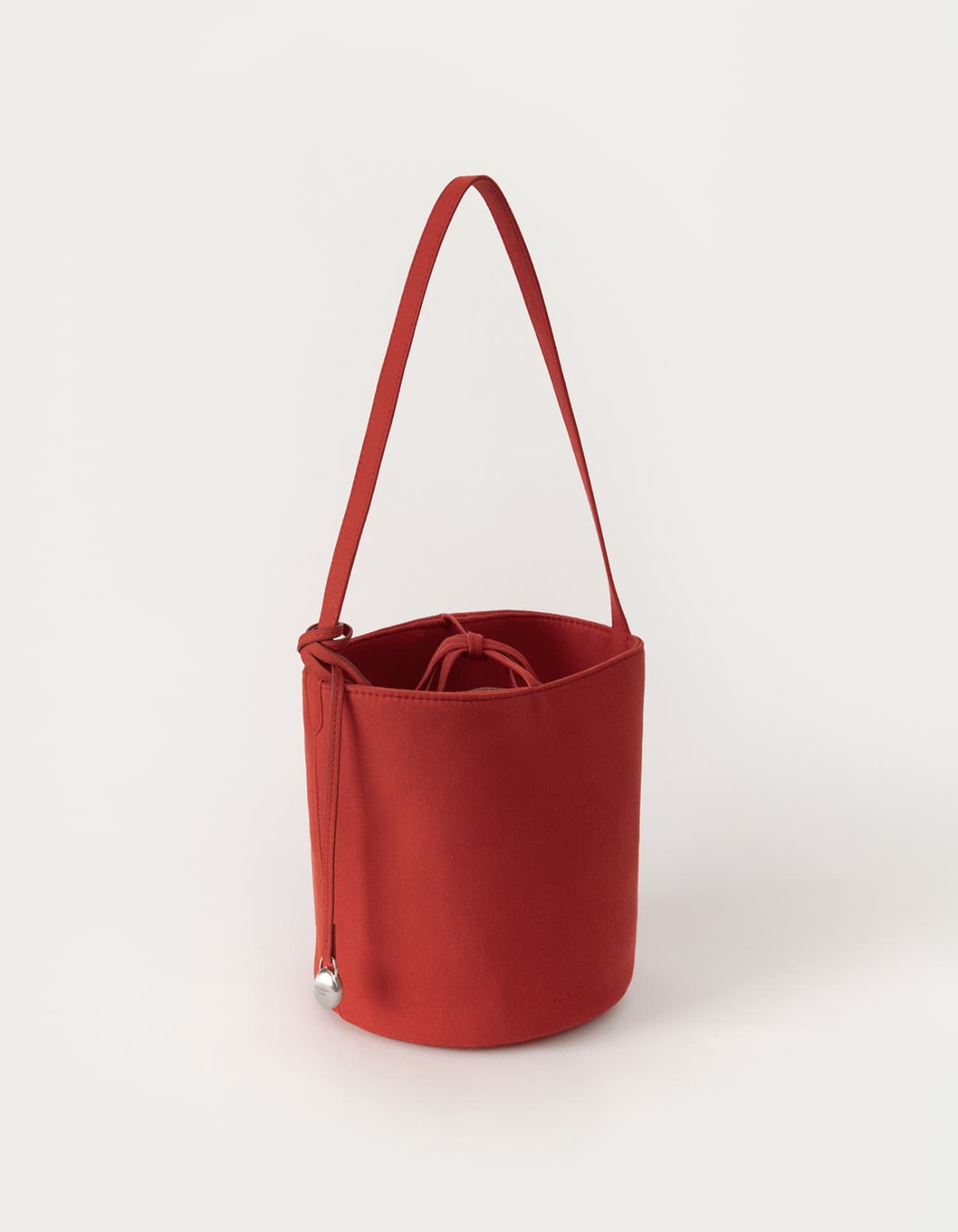 Suede Basket Bag - Red