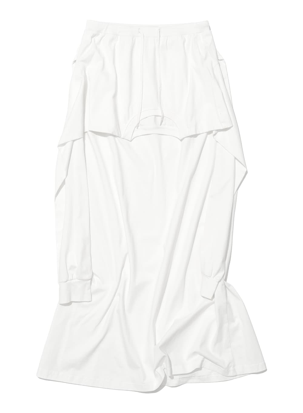 DECONSTRUCTED TEE MAXI SKIRT_WHITE