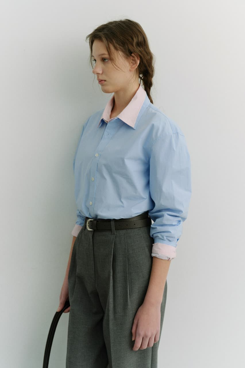 UNISEX SOFT POPLIN SHIRT SOFT BLUE_UDSH6A103B1
