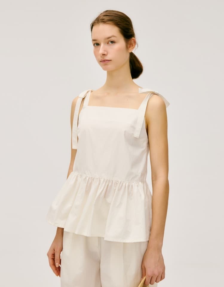 ribbon blouse - off white