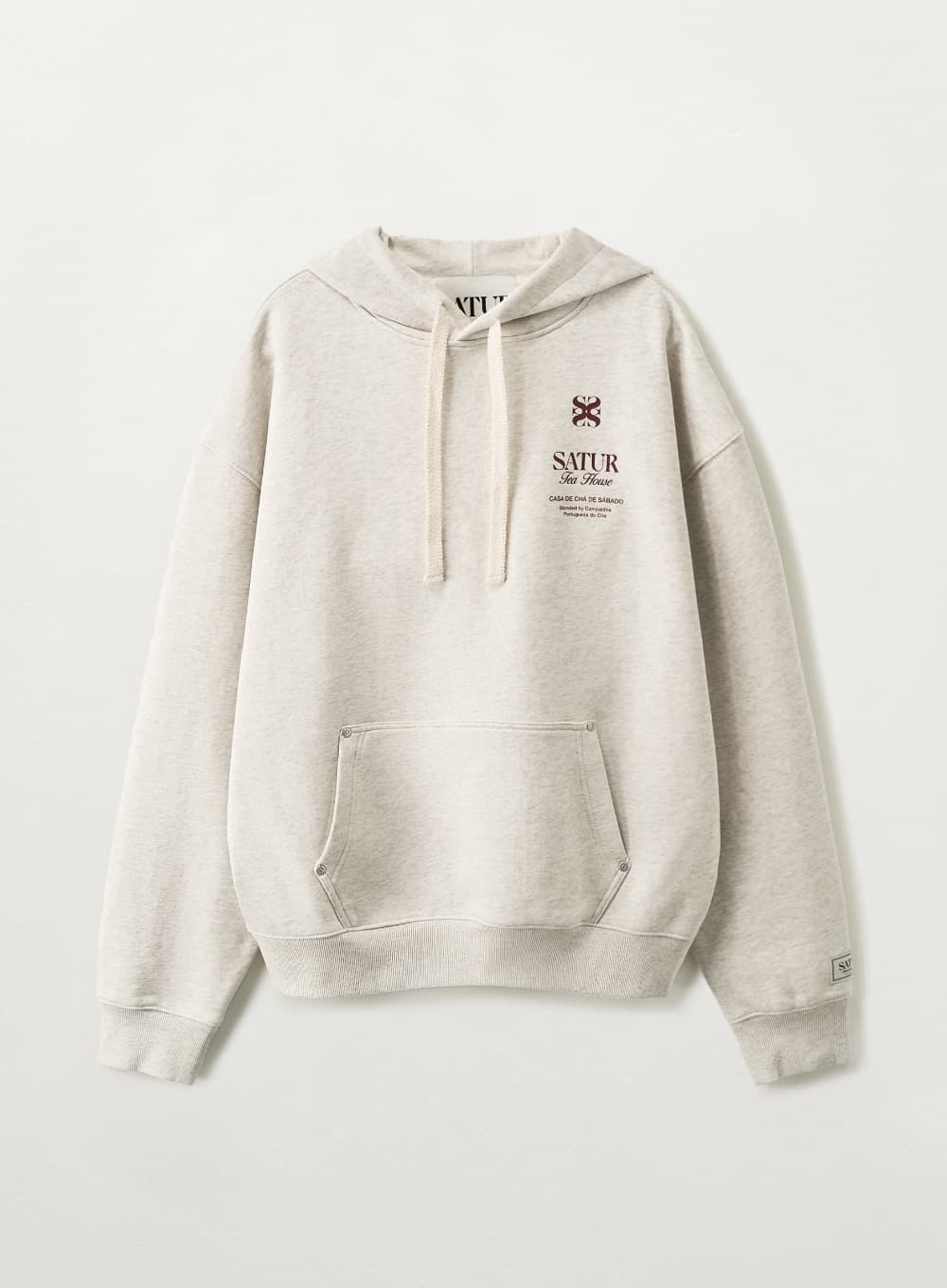 SATUR X Tea House Classic Rivet Hoodie - Oatmeal
