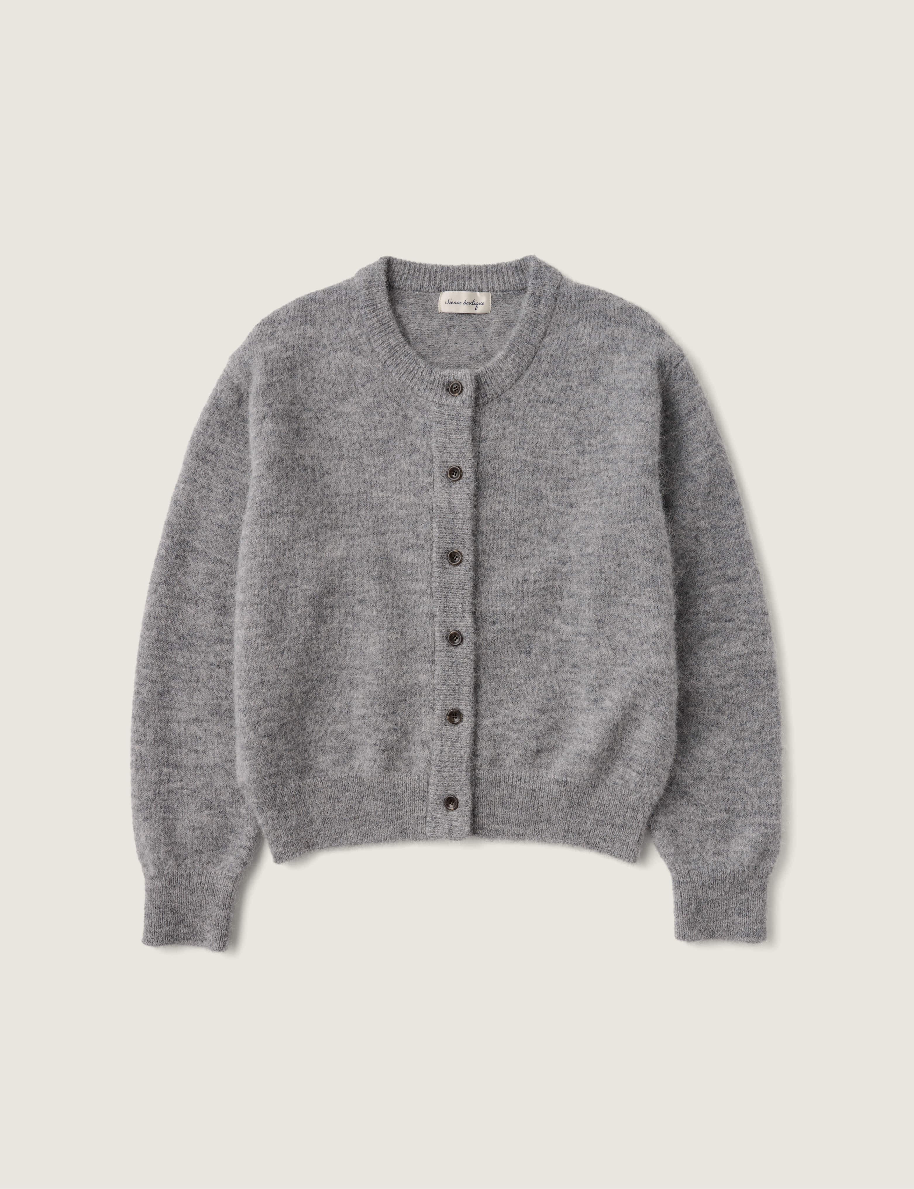Fog Alpaca Cardigan (Melange Gray)