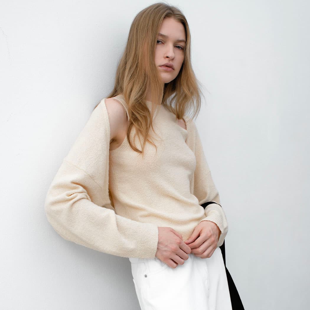 (CD-2210)DAYIN KNIT BOLERO&TOP SET S