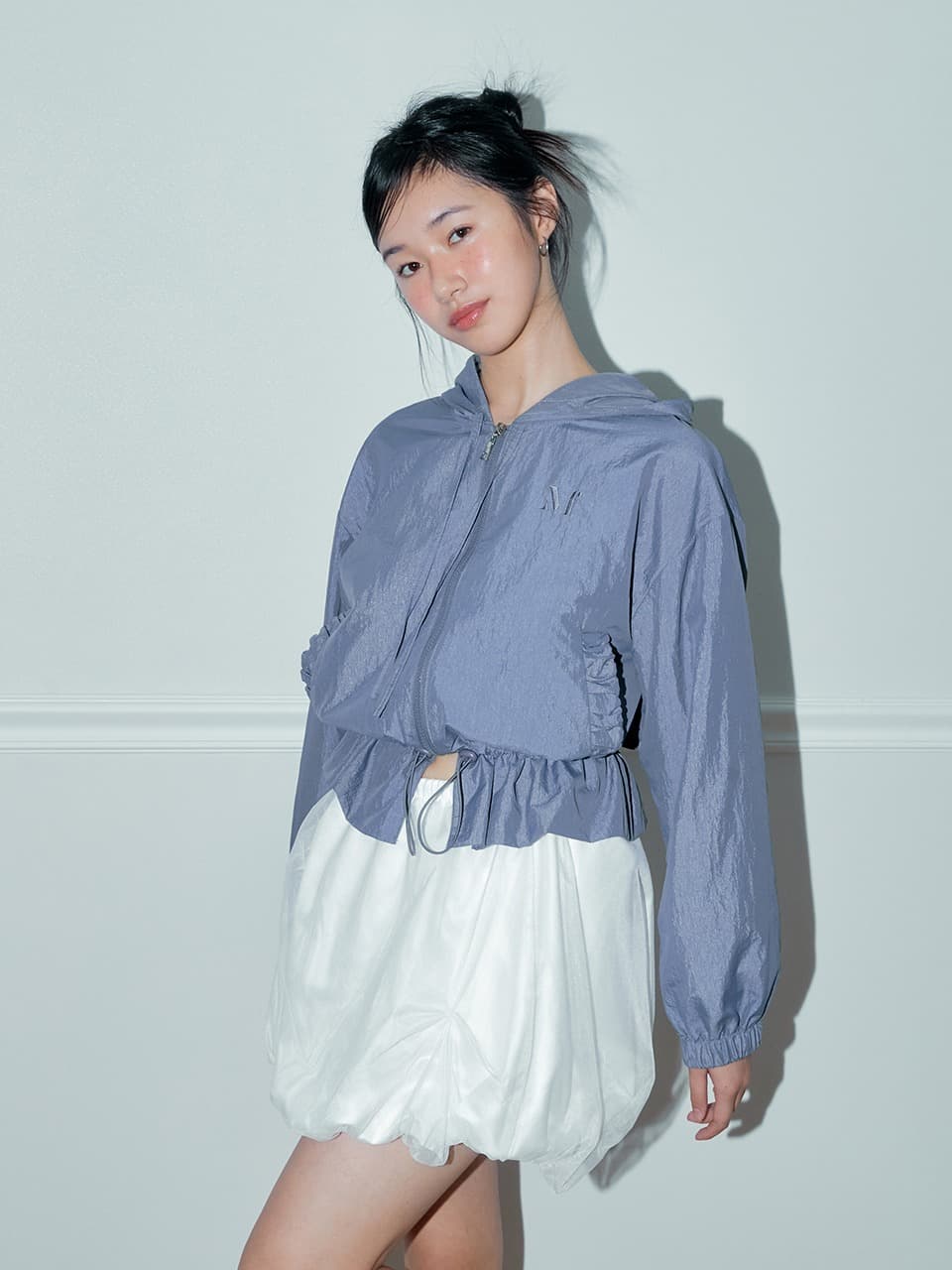 PEPLUM GLOSSY JUMPER (DARK GREY)