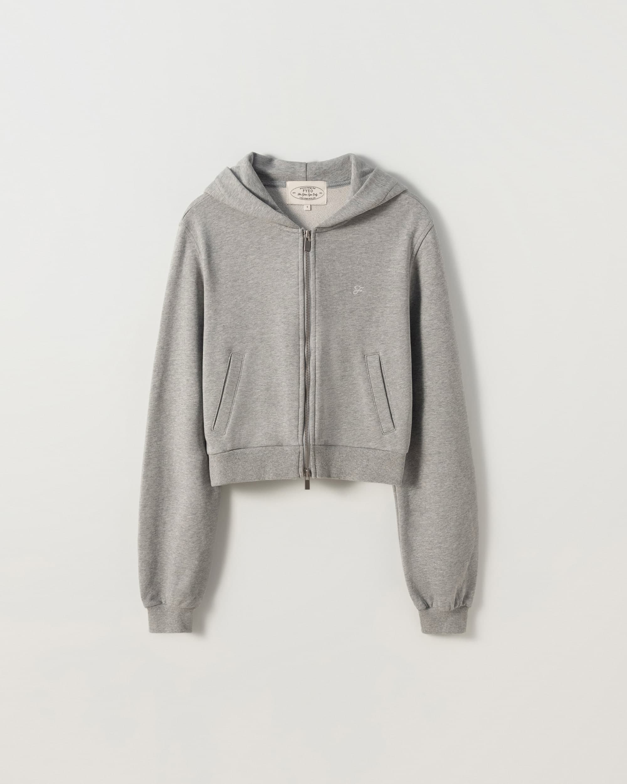 Classic Logo Crop Hoodie Zip up