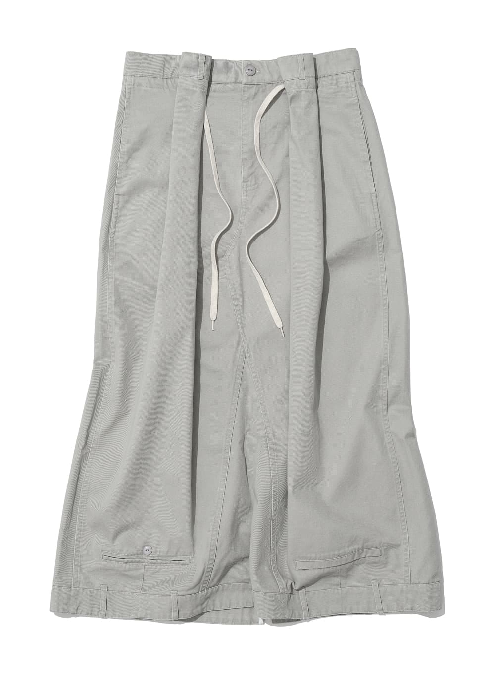 INVERTED DRAWSTRING MAXI SKIRT_STONE