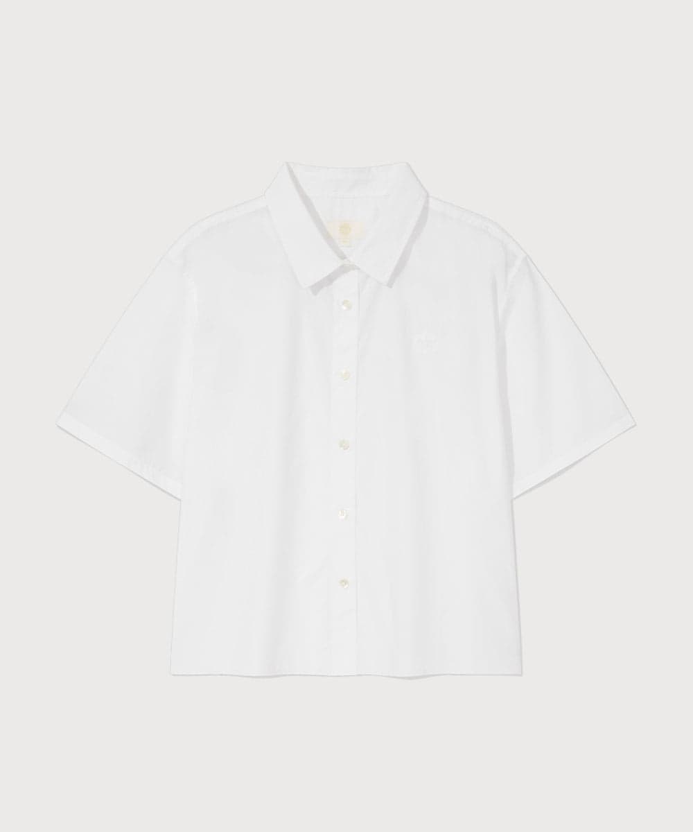 우먼 클로버하트 하프 셔츠 White