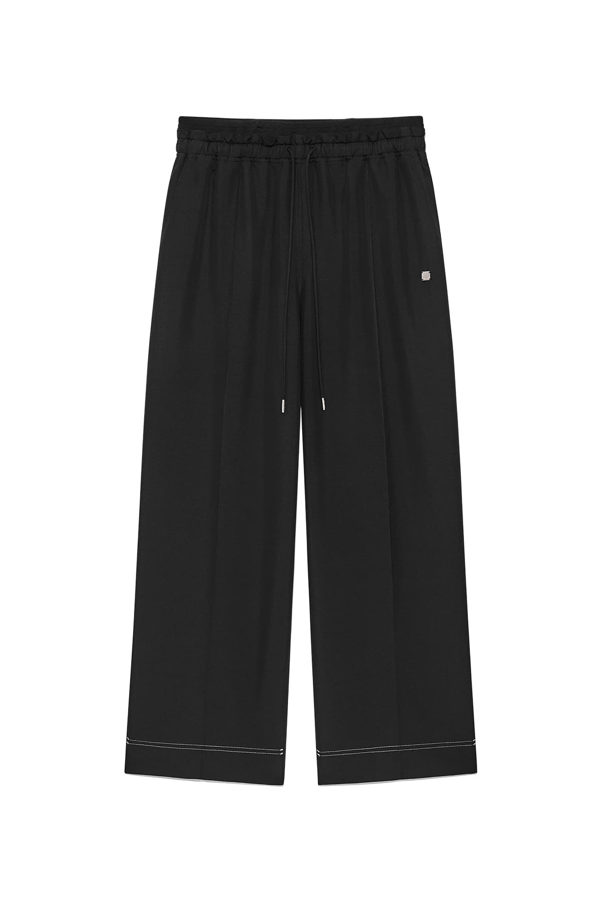 LAYERED BANDING SWEATPANTS IN BLACK