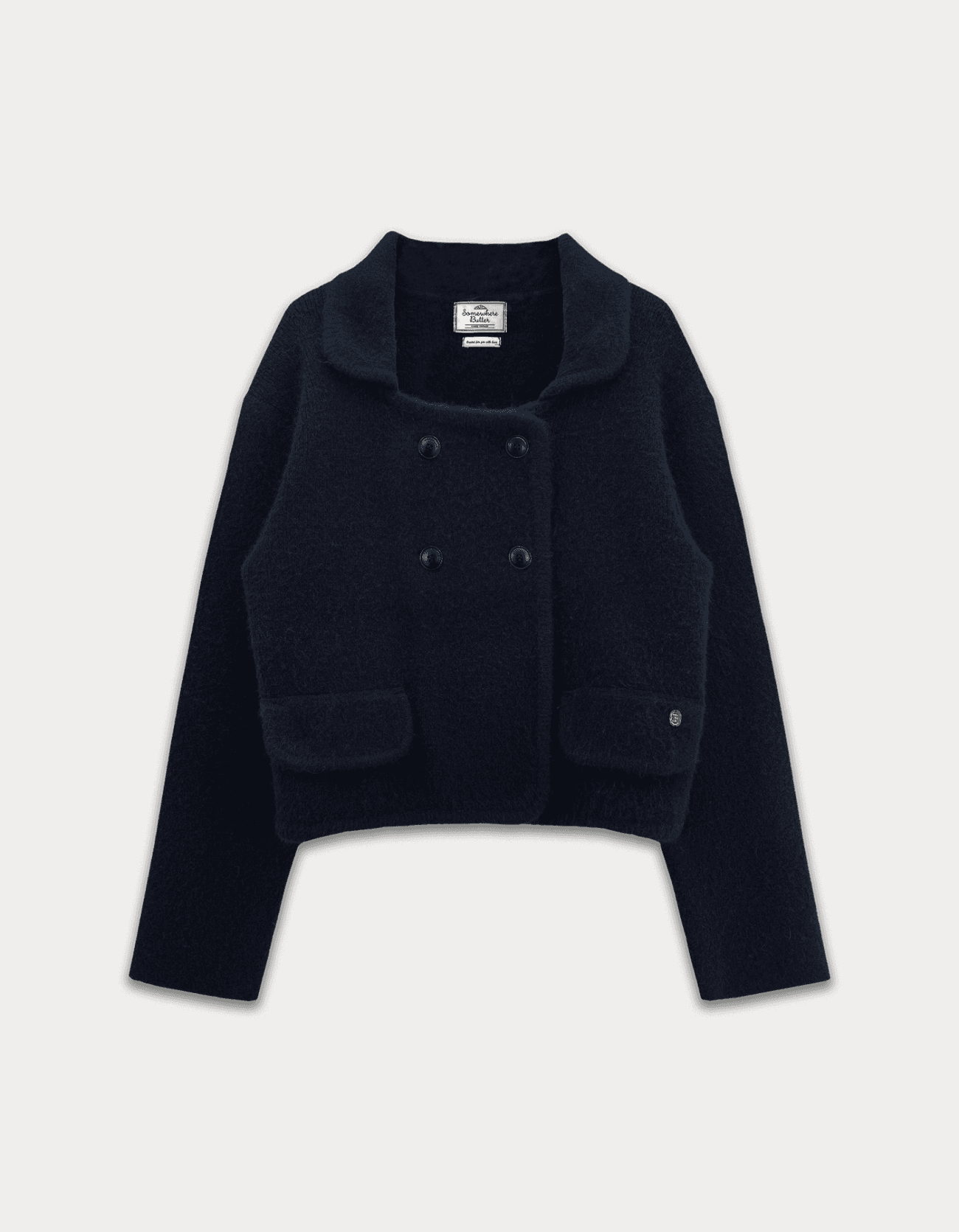 Robin Double Knit Wool Jacket - Navy