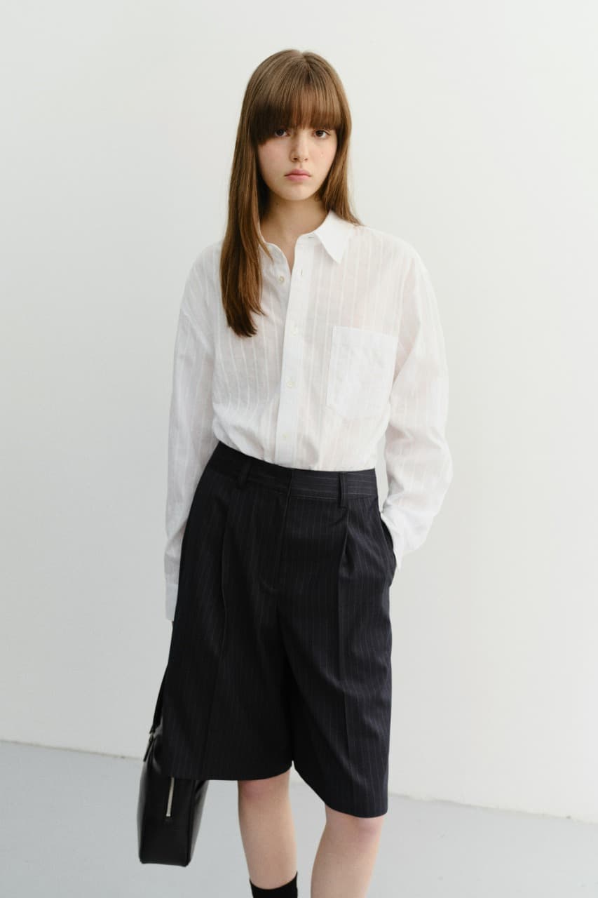 UNISEX CLASSIC OVERSHIRT WHITE STRIPE_UDSH6B124WT