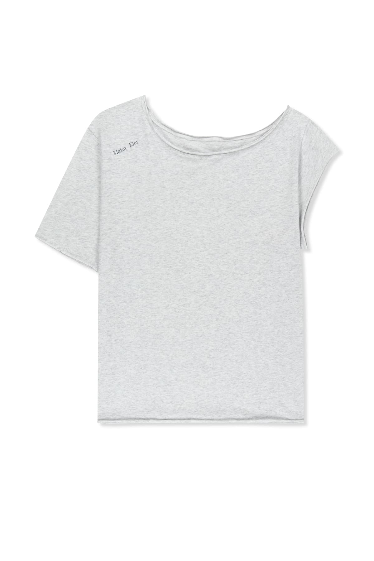 ASYMMETRIC OFF SHOULDER TOP IN LIGHT GREY