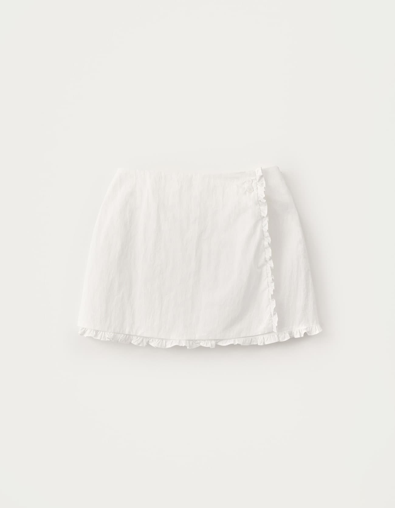 5.22 출고 Frill Rap Mini Skirt - Ivory