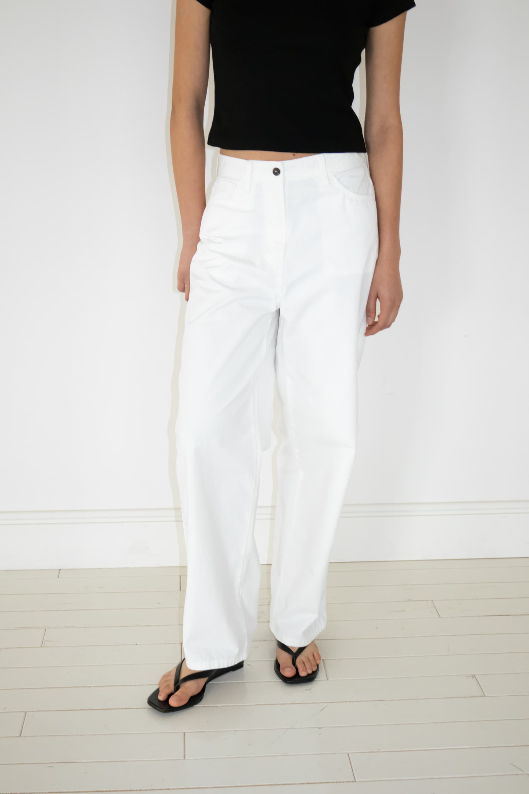 Washed Cotton Pants (White)