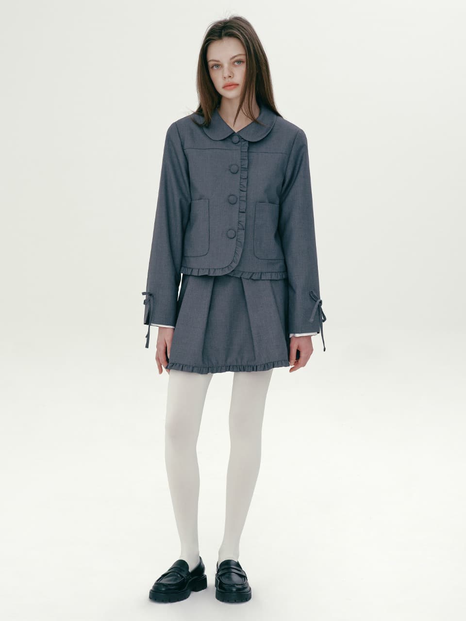 PLUMP FRILL SKIRT (GREY)