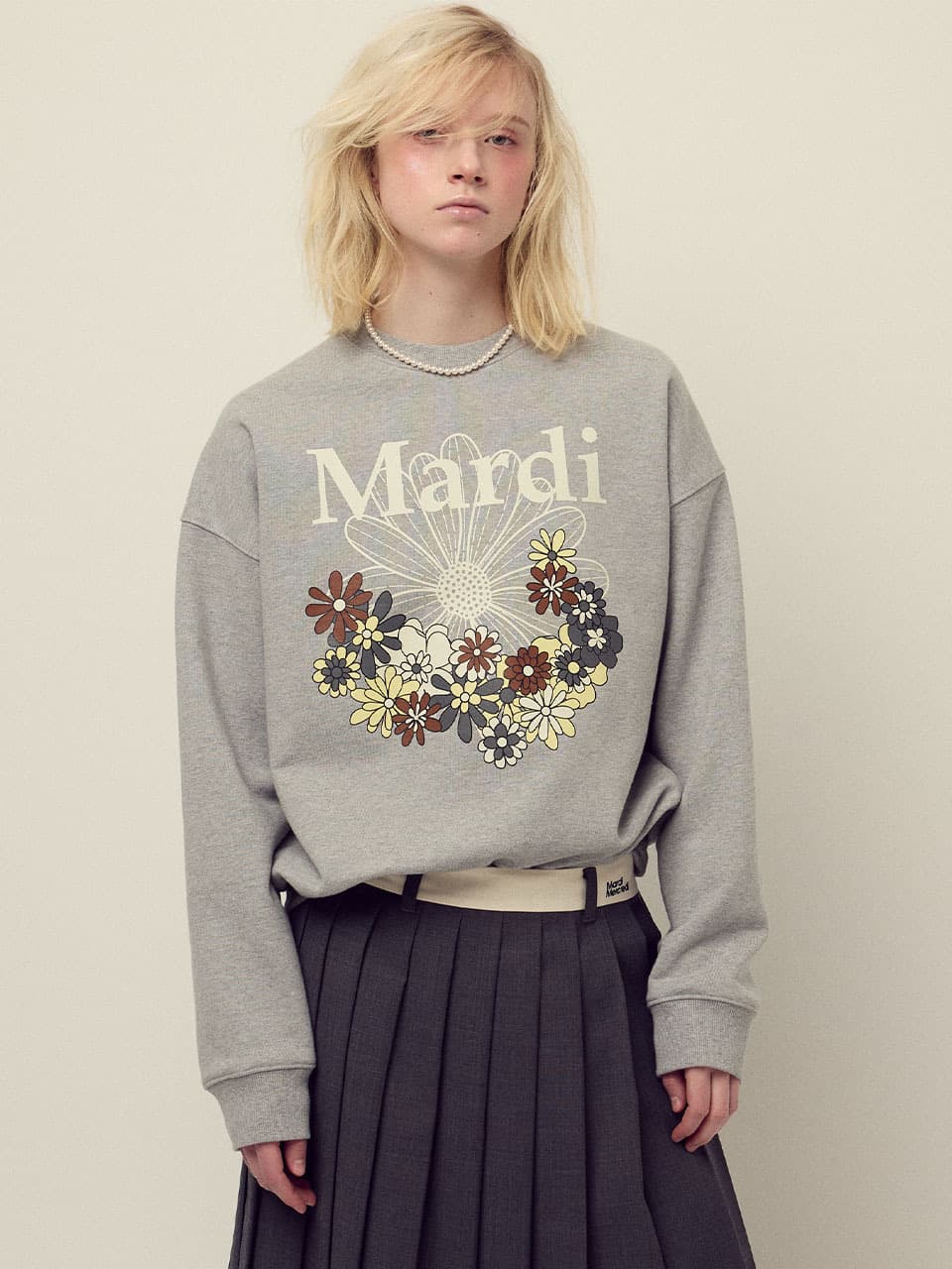 SWEATSHIRT FLOWERMARDI JARDIN_GREY IVORY