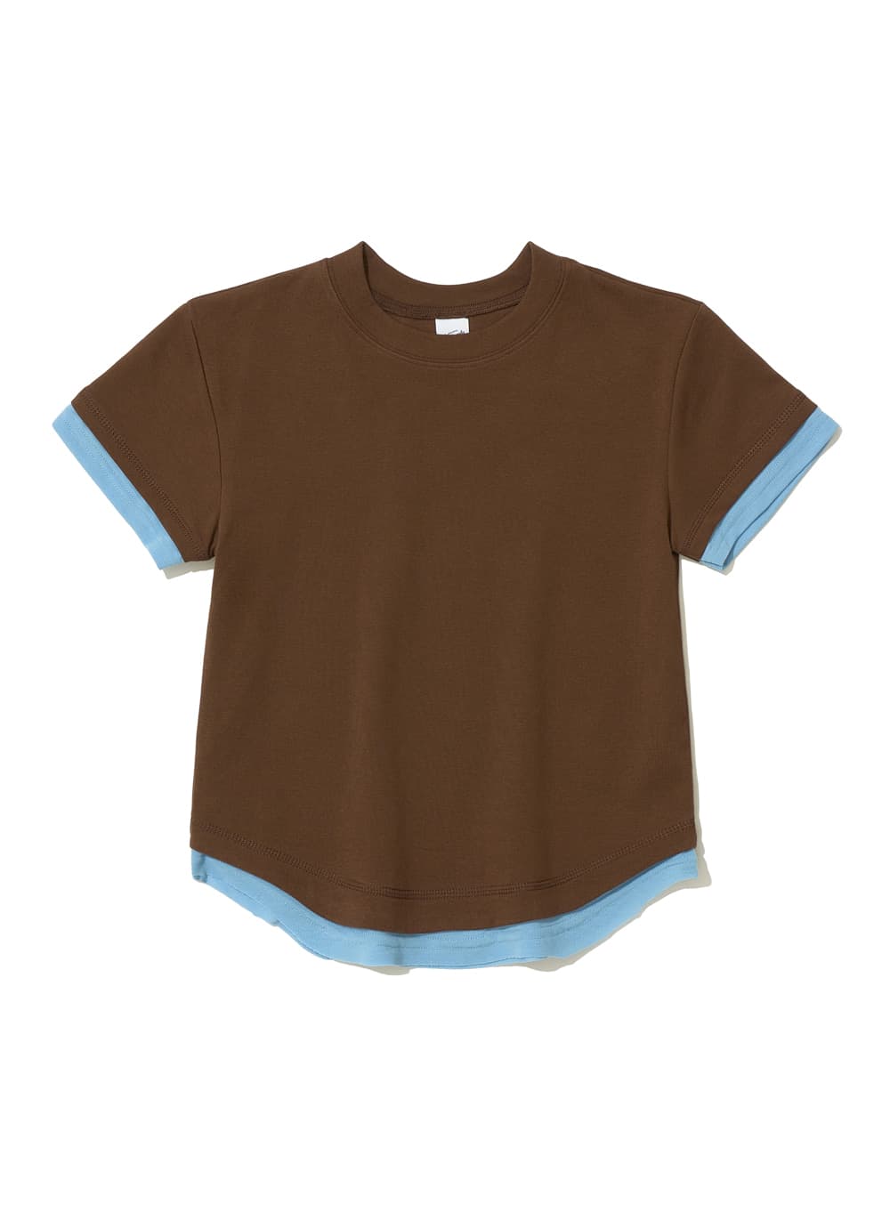 LAYERED SHORT SLEEVE TEE_BROWN