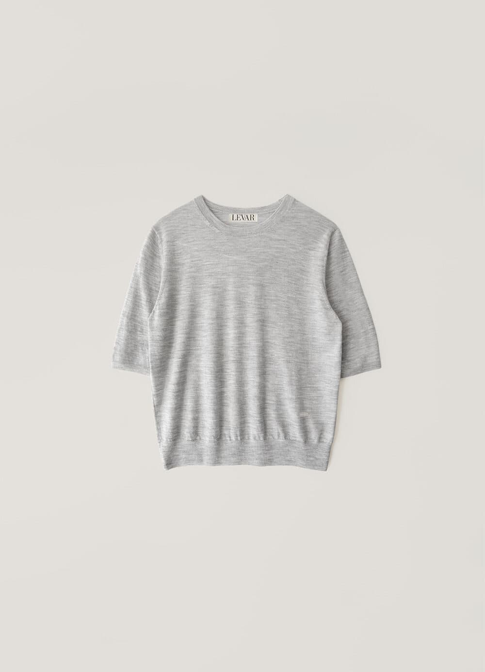 Merino-Wool Classic Round Knit - Melange Grey