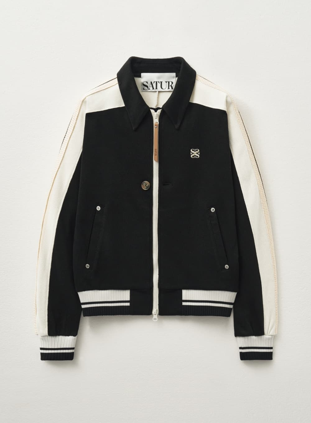 (W) Lawton Collar Track Zip-Up Jacket - Caviar Black