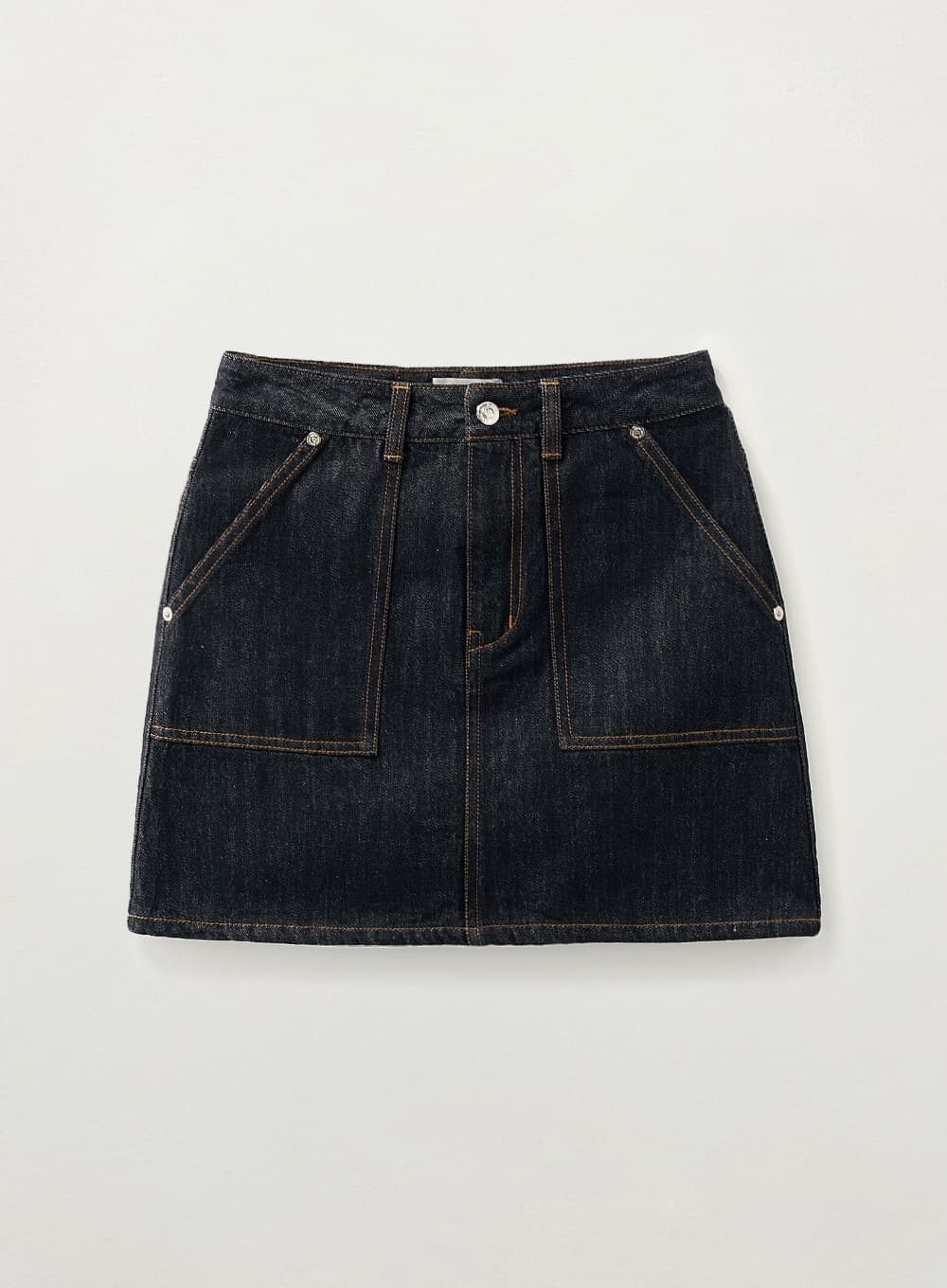 (W) Indigo Nonfade Denim Skirt - Indigo