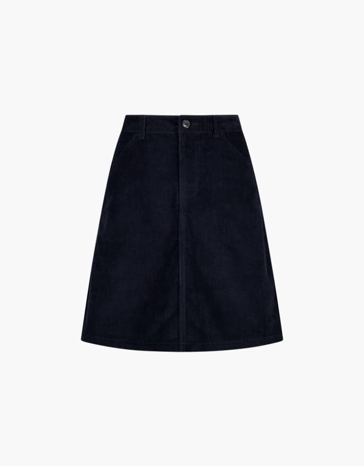 corduroy midi skirt - navy