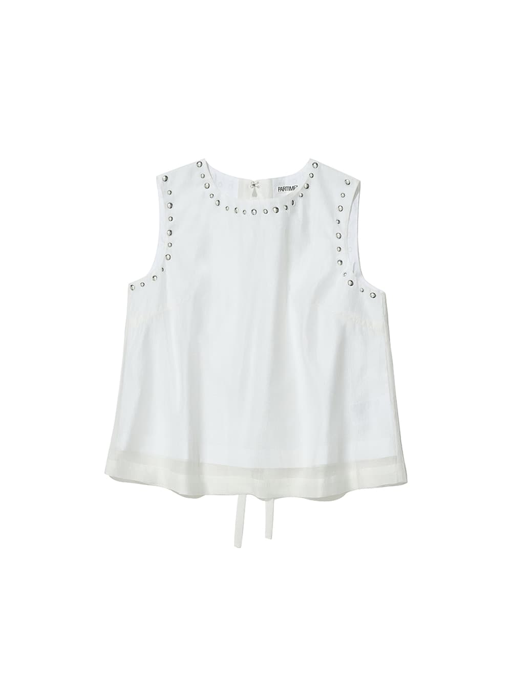 BACK OPEN STUDDED BLOUSE_WHITE