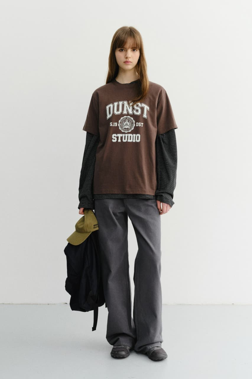 UNISEX CLASSIC LOGO T-SHIRT BROWN_UDTS6B139W2
