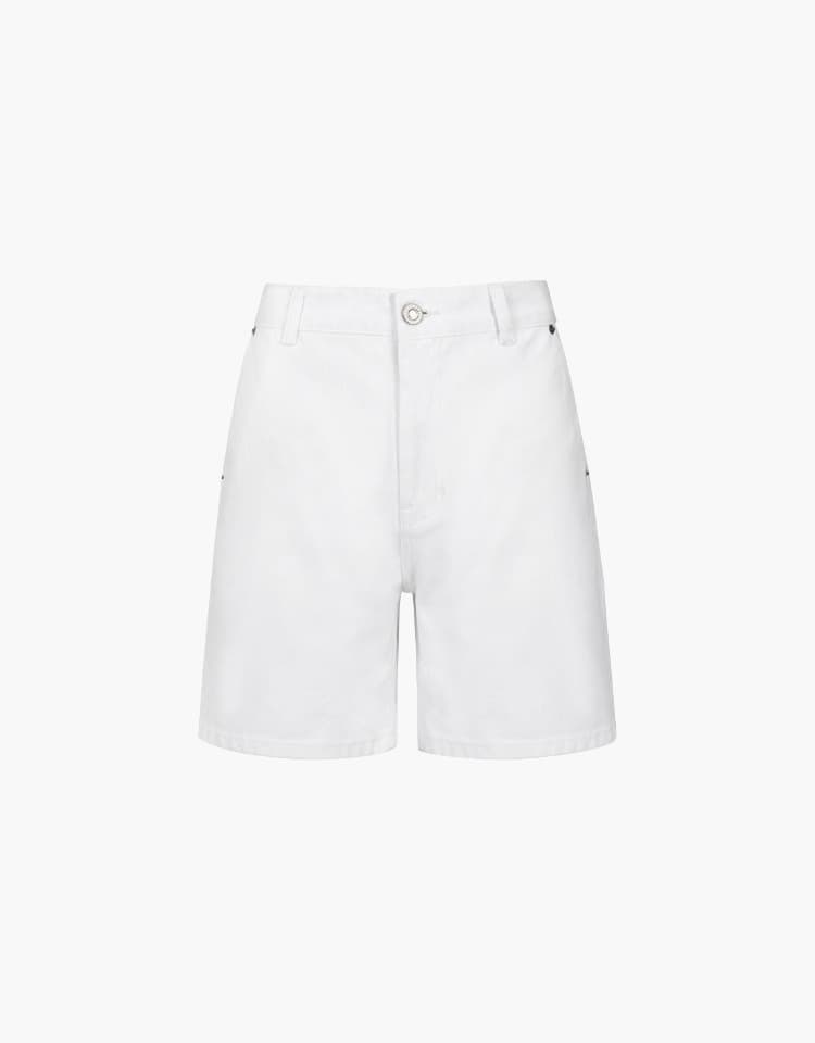 denim shorts - white