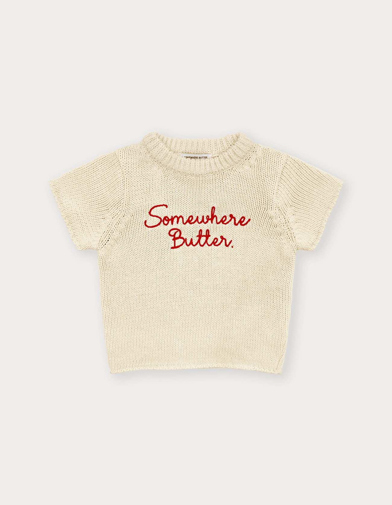 Cotton Letter Half Knit - Cream