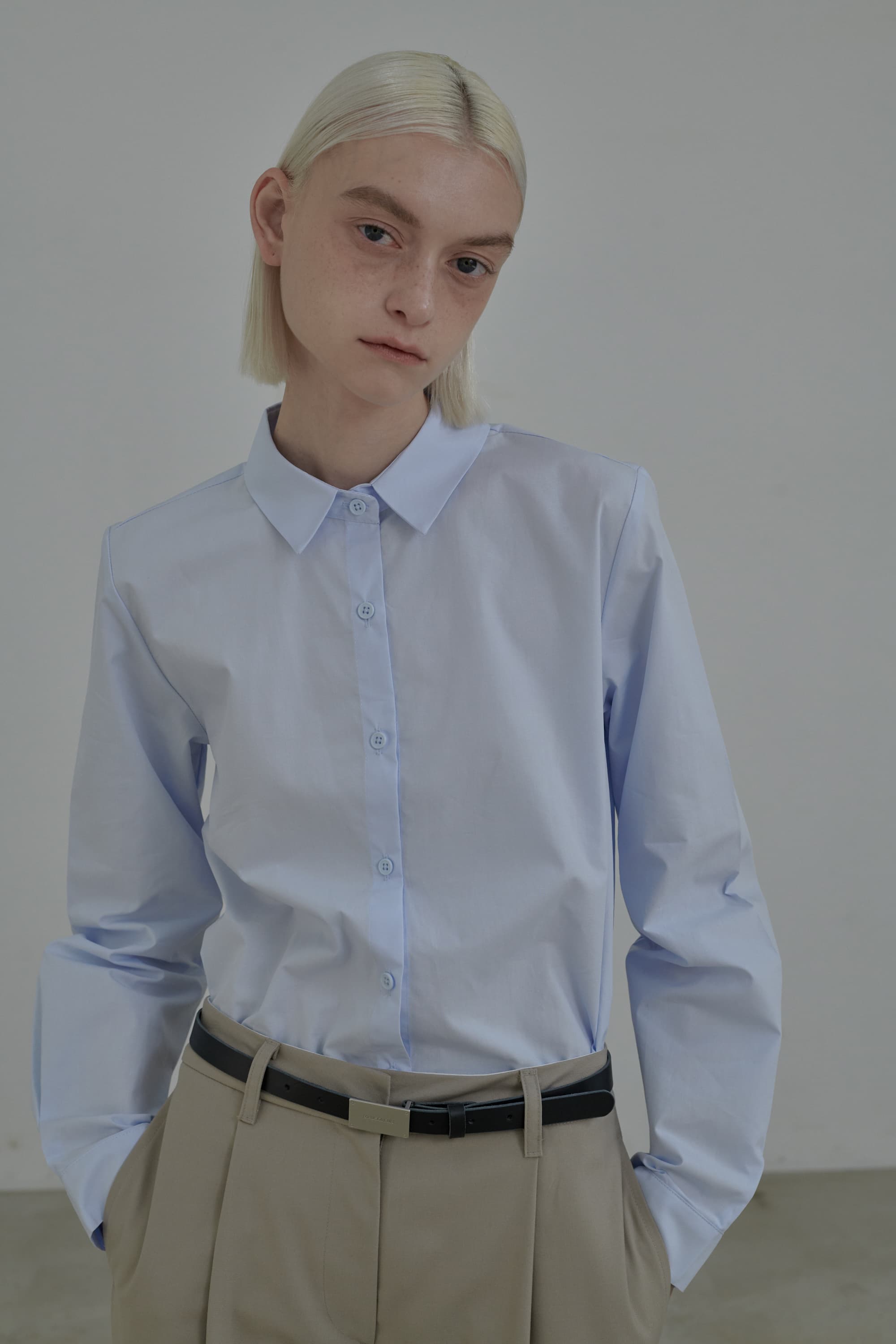 Ray Semi Wide Shirt - Sky Blue