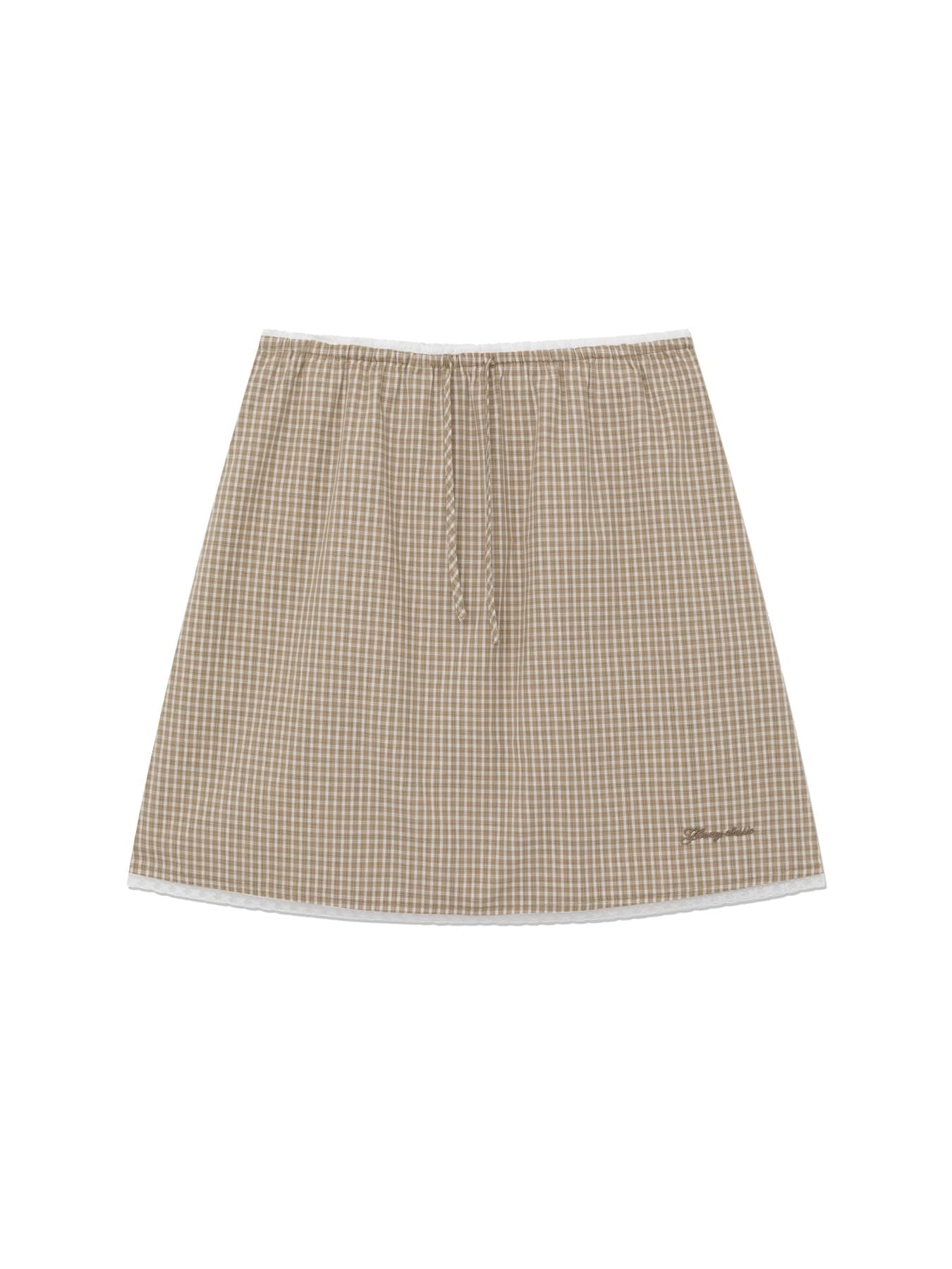 G CLASSIC LACE-UP MIDI SKIRT (BEIGE)