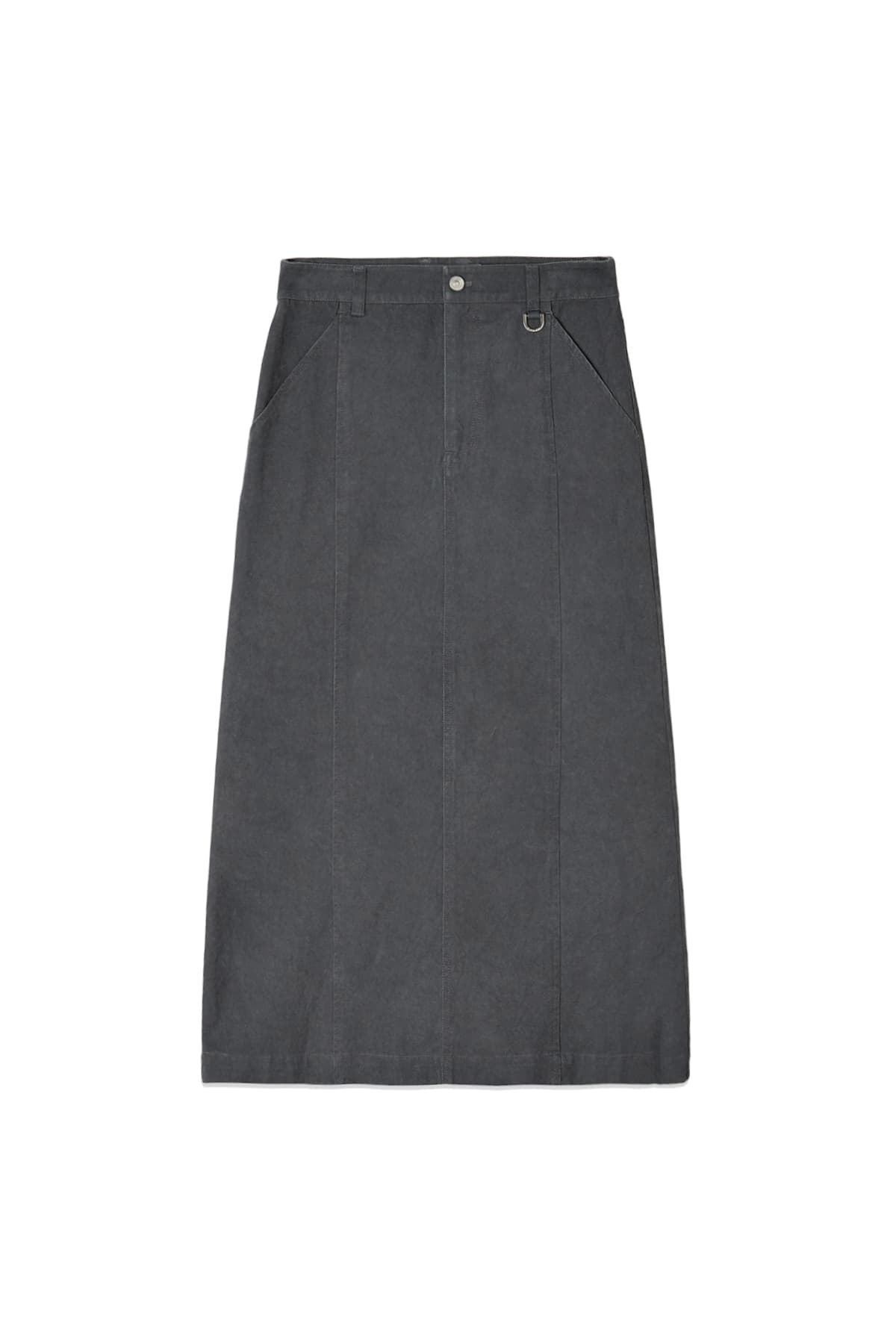 WASHED MERMAID LONG SKIRT IN CHARCOAL