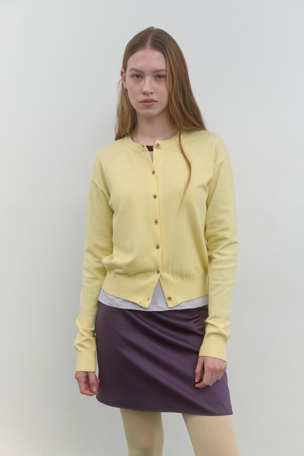 M BASIC KNIT CARDIGAN_YELLOW