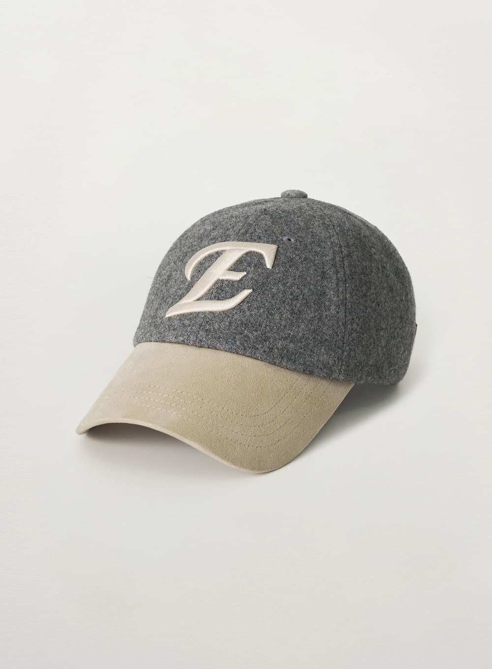Satur x Hanwha Eagles Initial Symbol Logo Wool Contrast Ball Cap - Beige