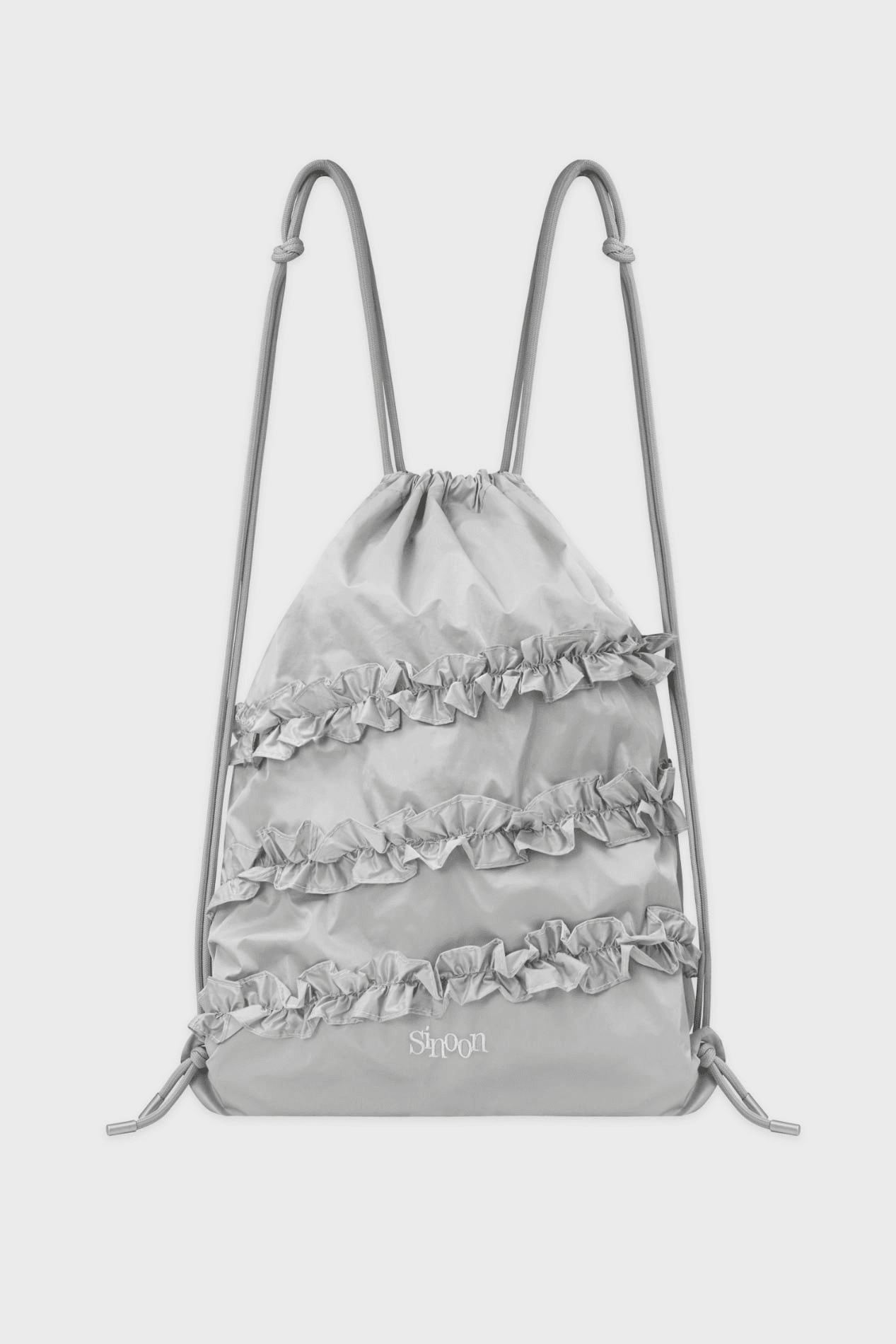 Ruffle String Bag (Silver)