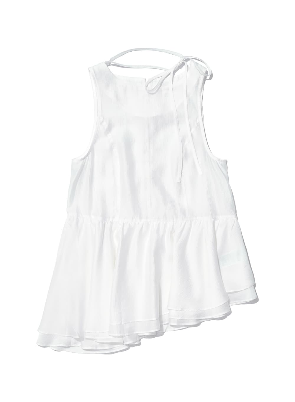 TIENECK FRILL BLOUSE_OFF WHITE