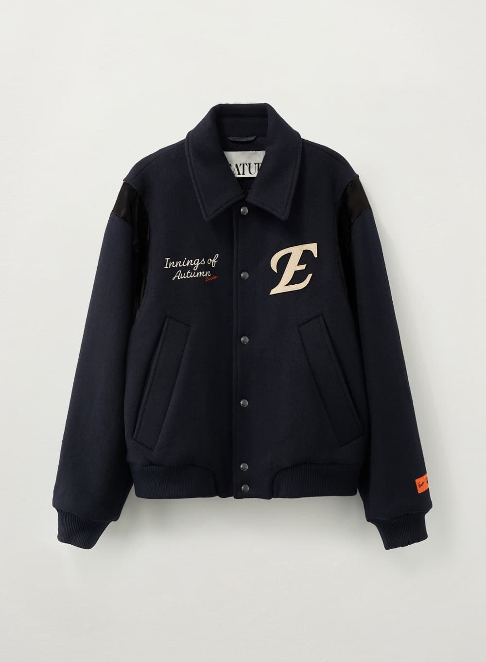 Satur x Hanwha Eagles Percy Wool Varsity Jacket - Navy