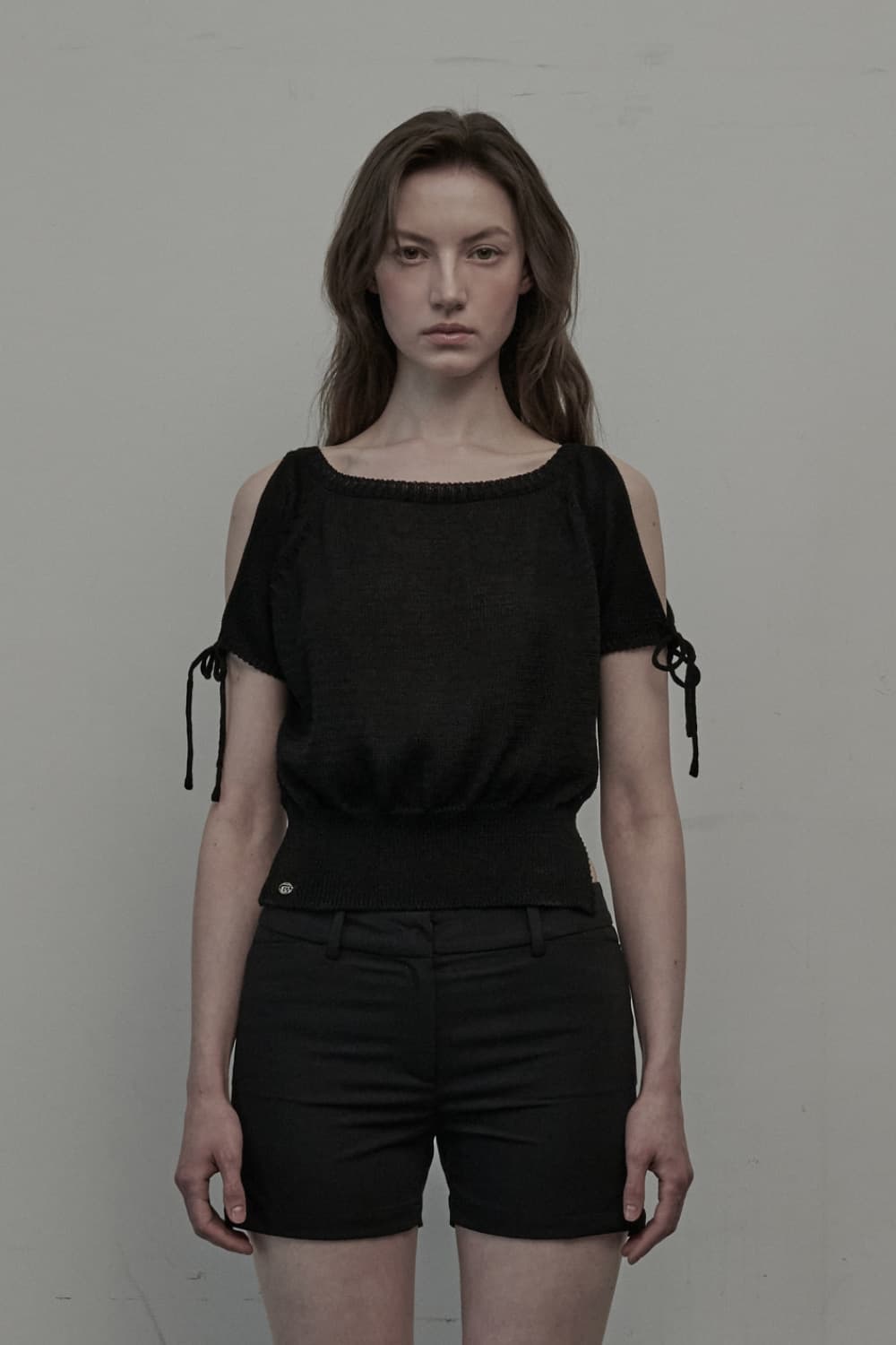 Ribbon Grace Knit Top - Black