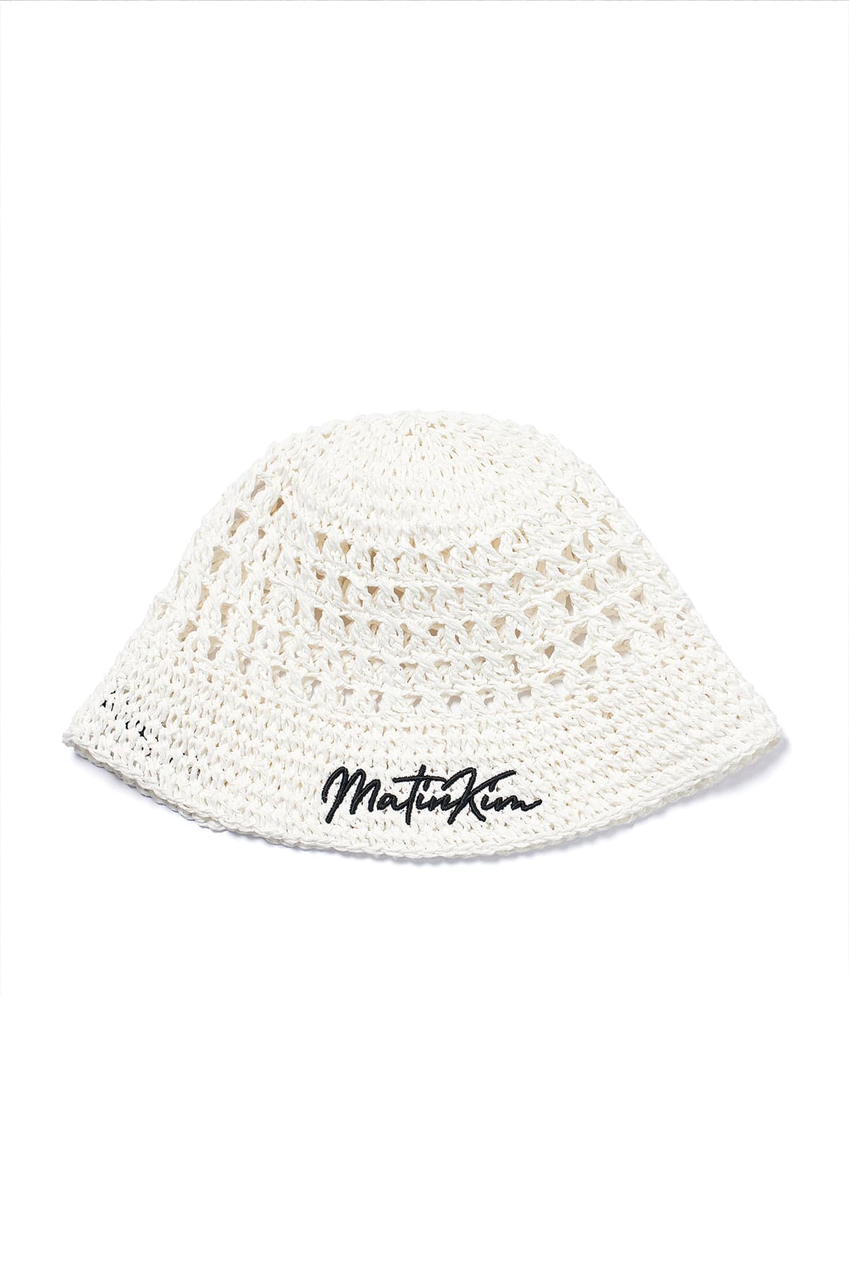 MATIN PAPER KNIT BUCKET HAT IN WHITE