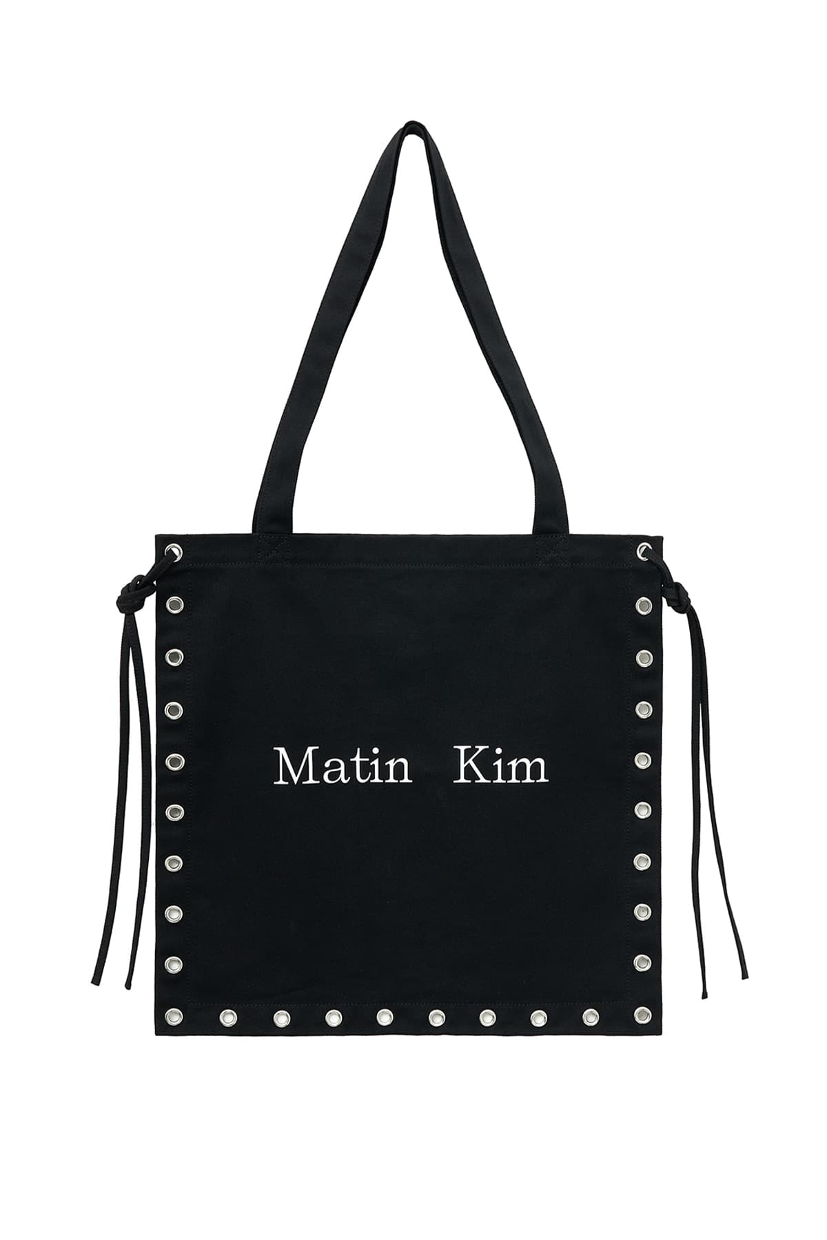EYELET LOGO CANVAS ECOBAG IN BLACK