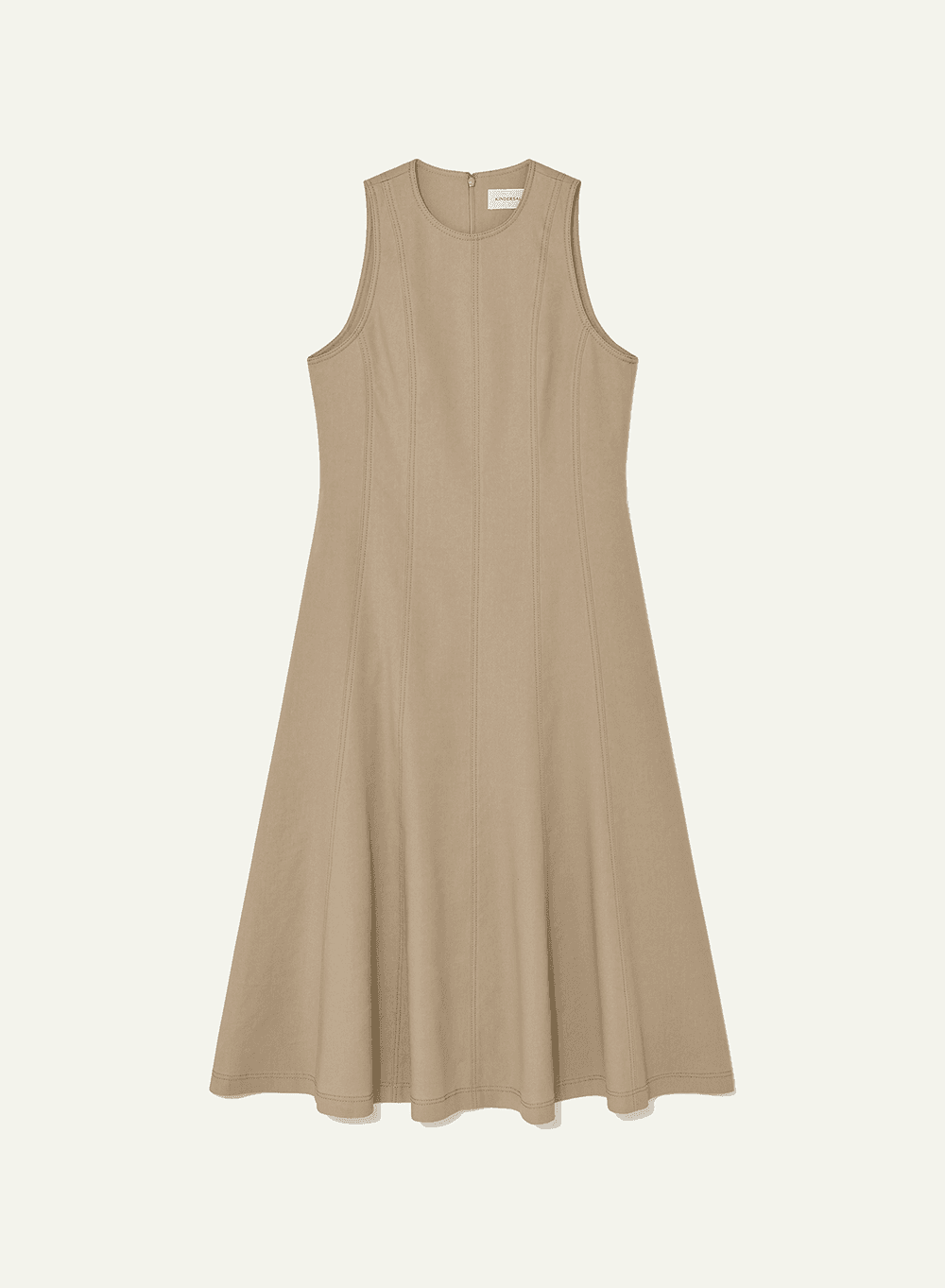Linen Sleeveless Dress Ash-Khaki