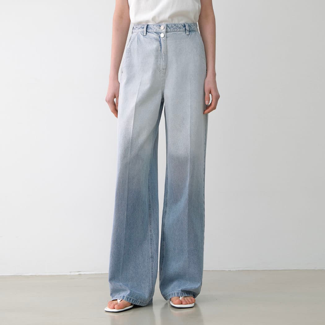 (PT-5673)BLUE GRADATION STRAIGHT JEAN
