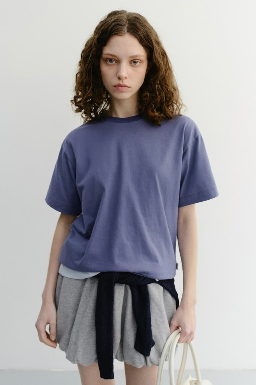 UNISEX ESSENTIAL LOOSE T-SHIRT WASHED BLUE NAVY_UDTS6B125N1