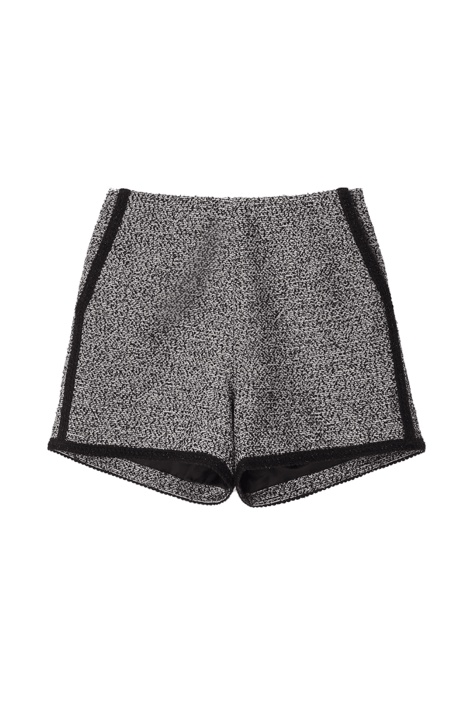 Romantic Braid Tweed Shorts (Black)