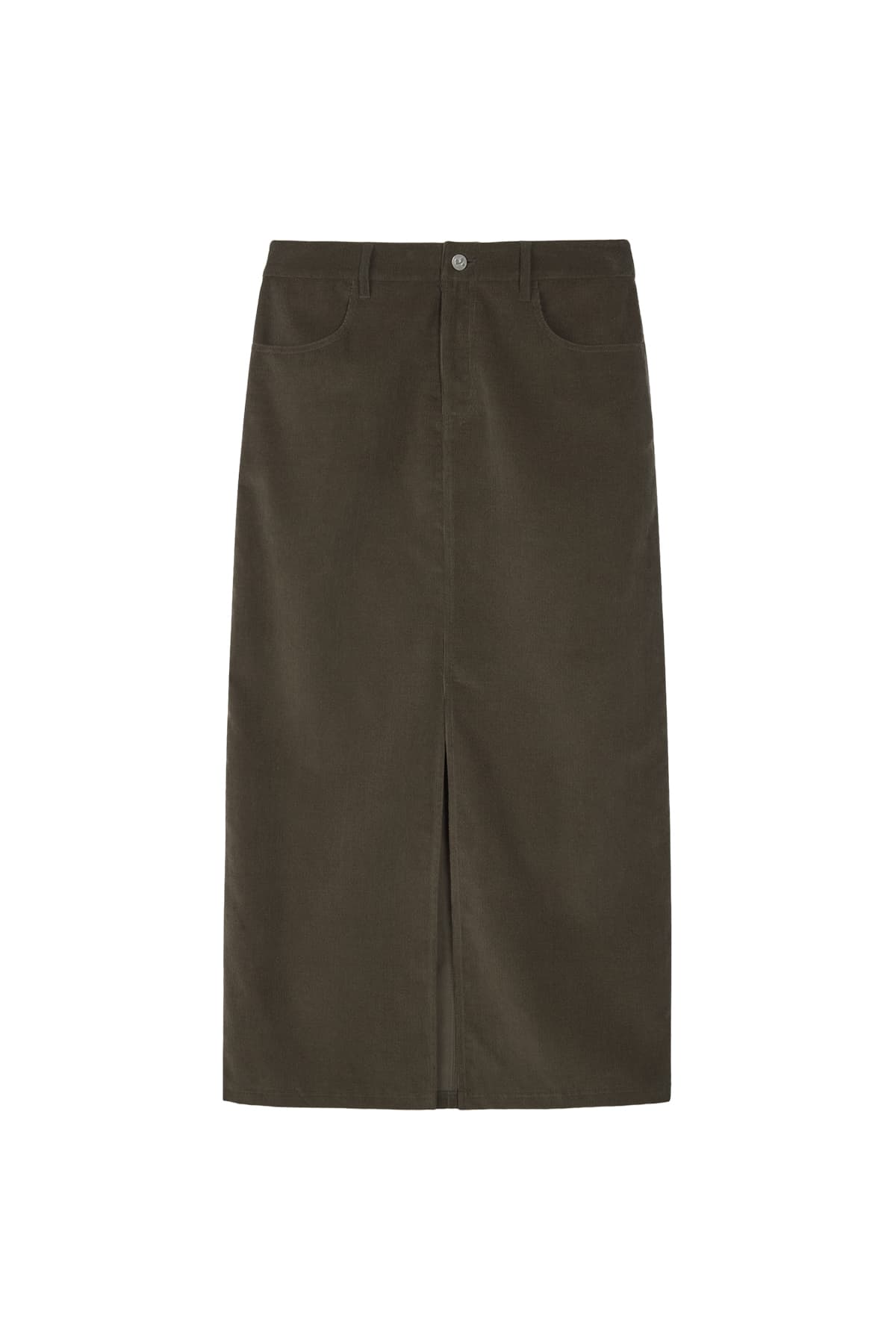 CORDUROY MAXI SKIRT - BROWN