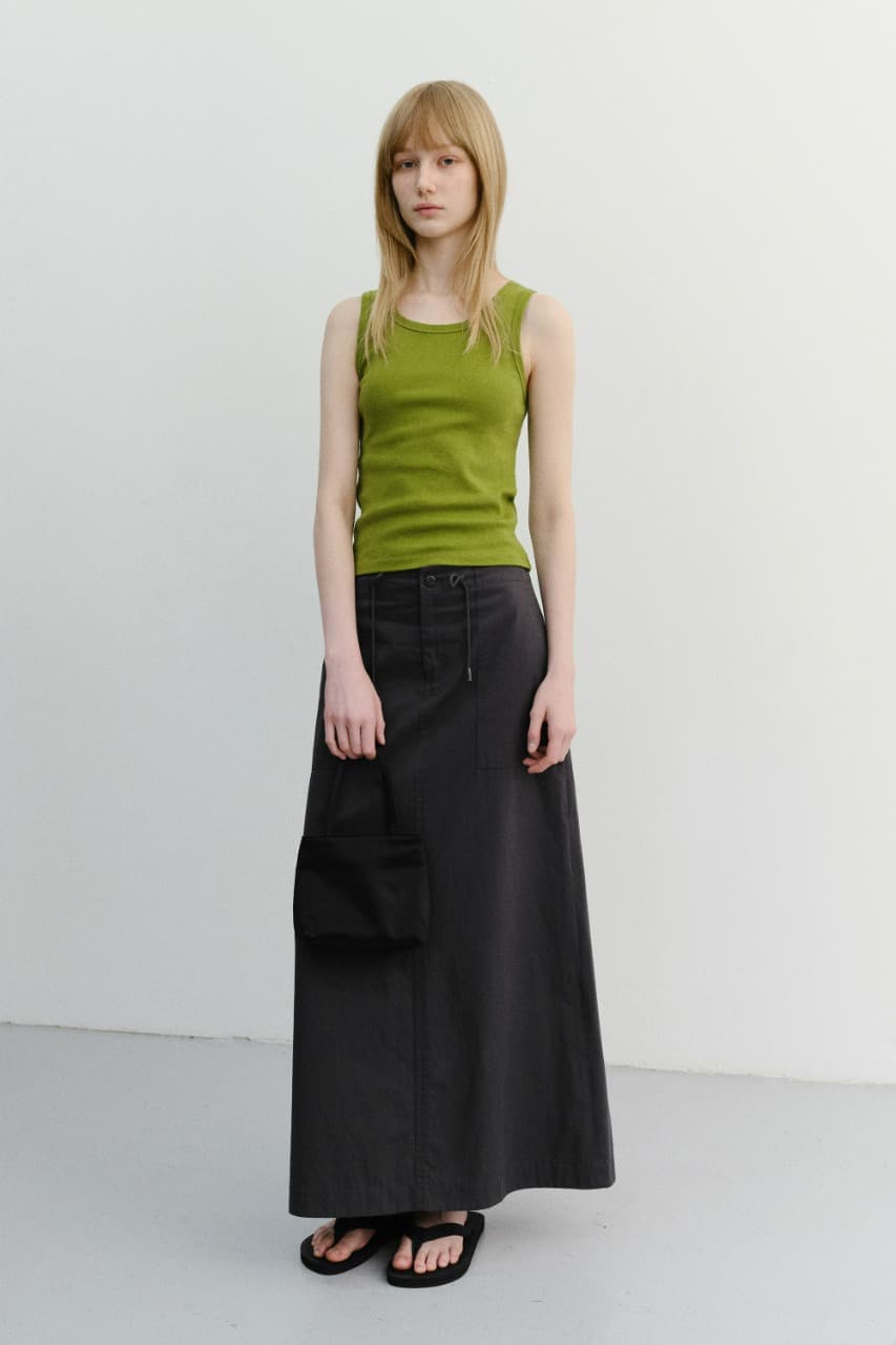 A-LINE MAXI SKIRT CHARCOAL GREY_UDSK6B222CG