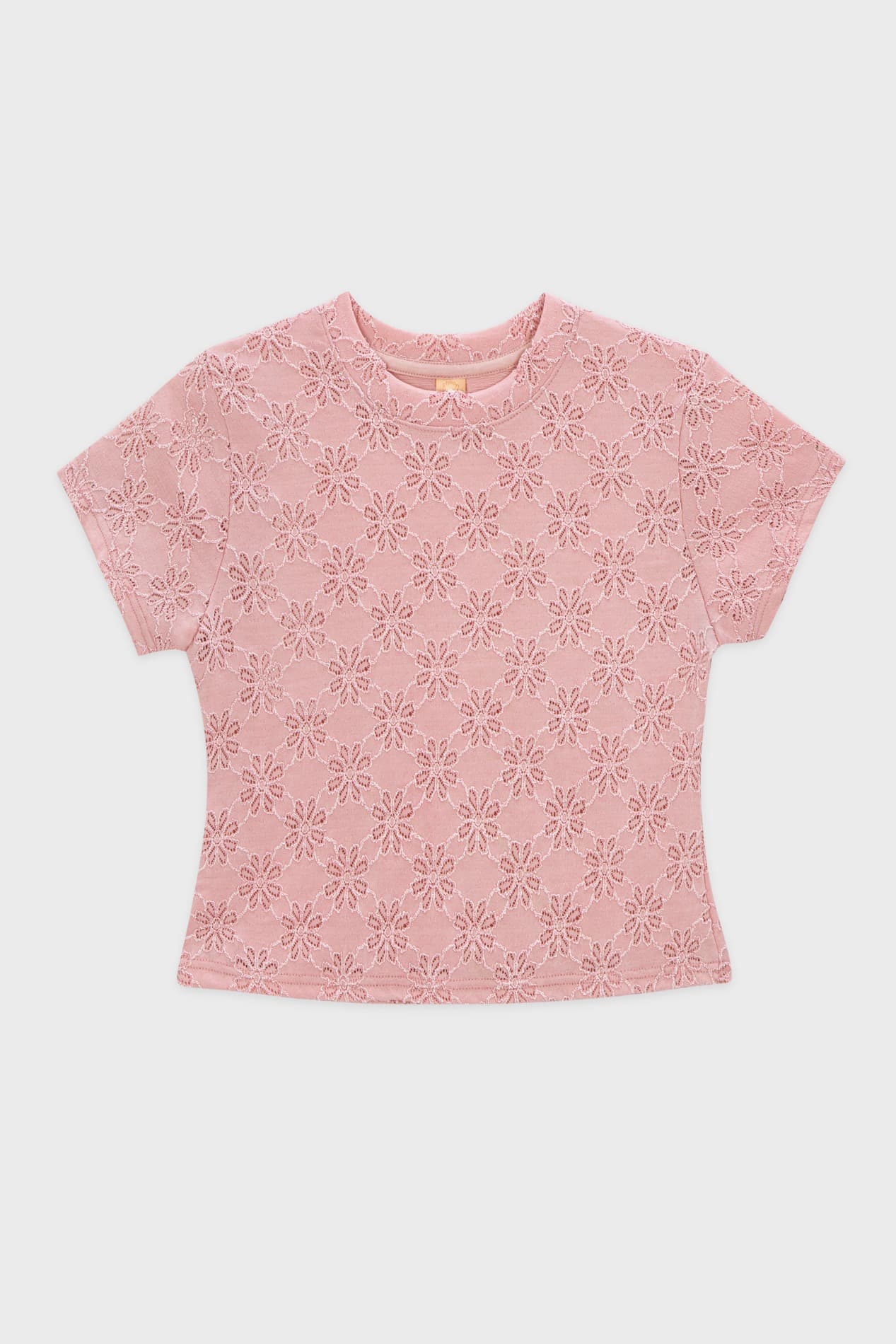 Flower Jacquard T-Shirt (Pink)