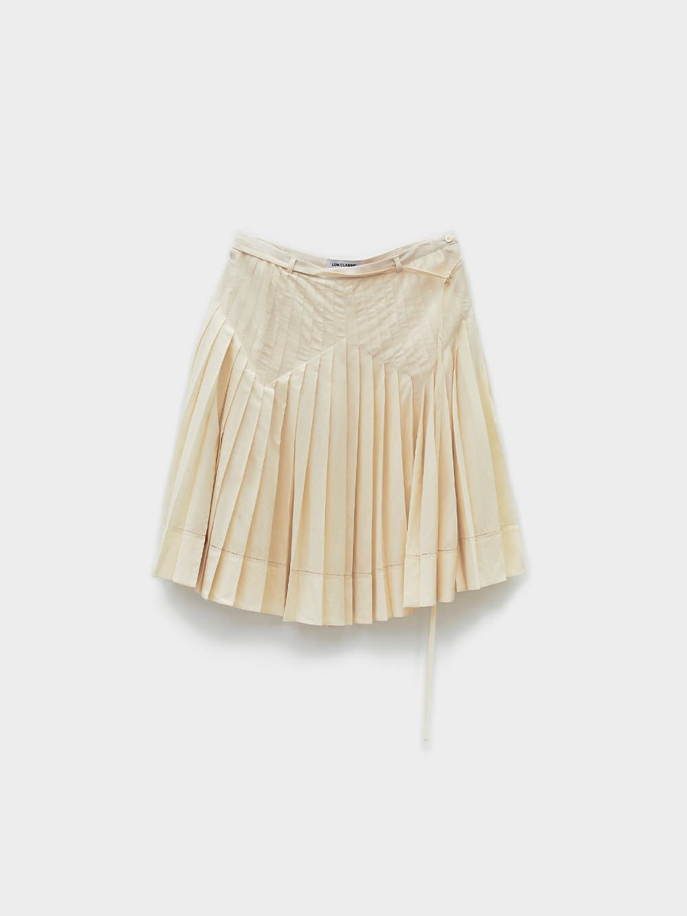 Pleated Midi Skirt_Cream