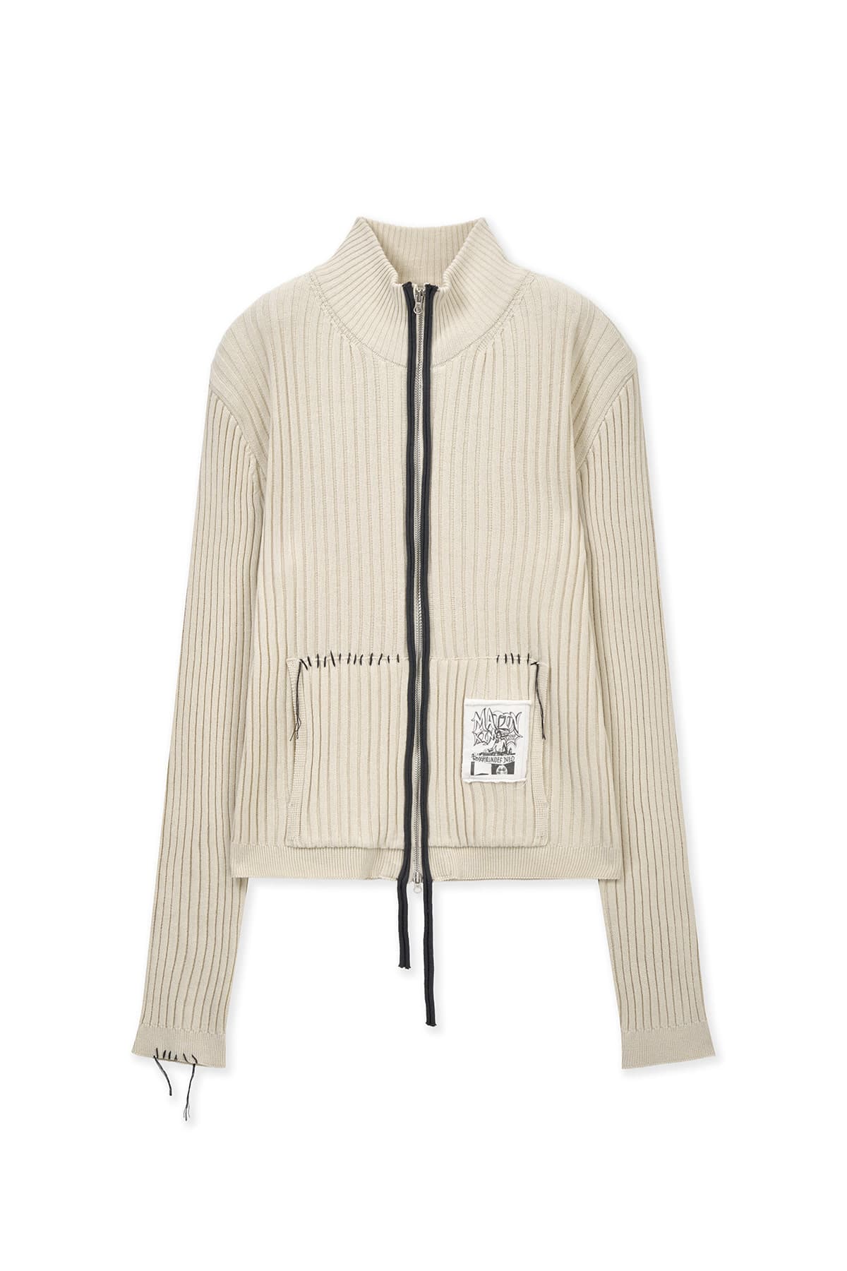 HANDCRAFT SLIM FIT CARDIGAN IN LIGHT BEIGE